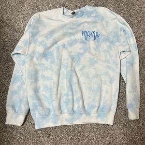 White and Blue Tie-Dye T-Shirt